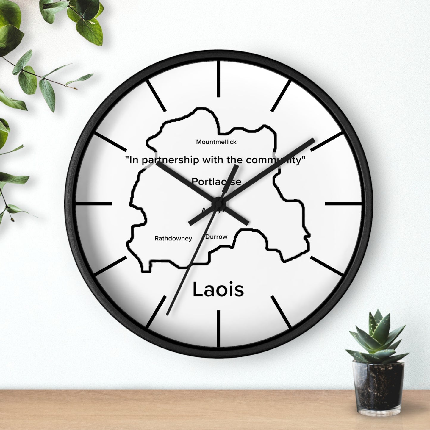 Laois County Map Wall Clock — Minimalist Irish County Clock