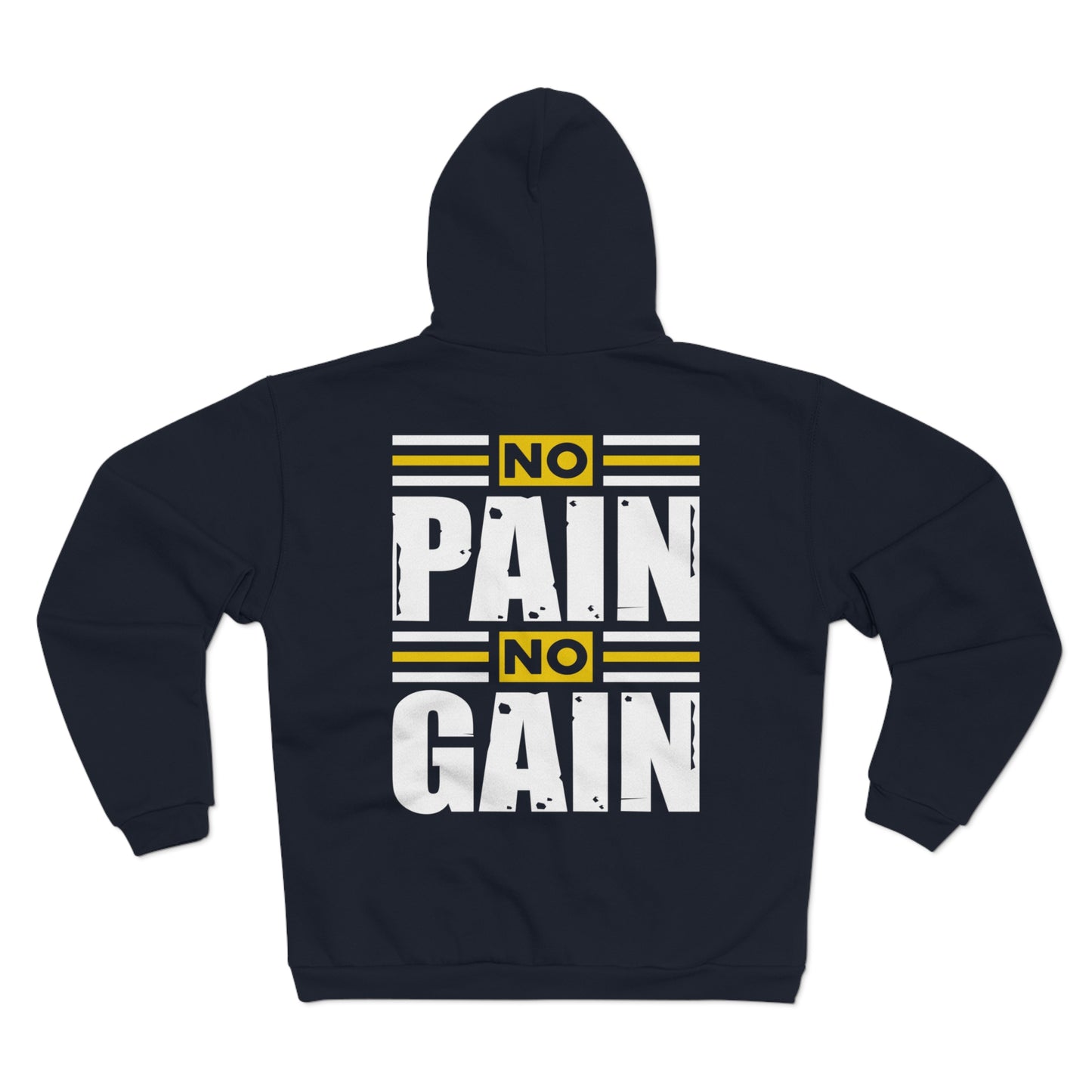 Motivational Workout Unisex Hooded Zip Sweatshirt - "No Pain No Gain"