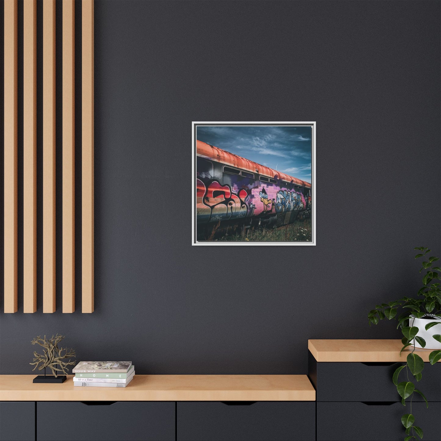 Night Train Matte Canvas, Framed (Multi-color)