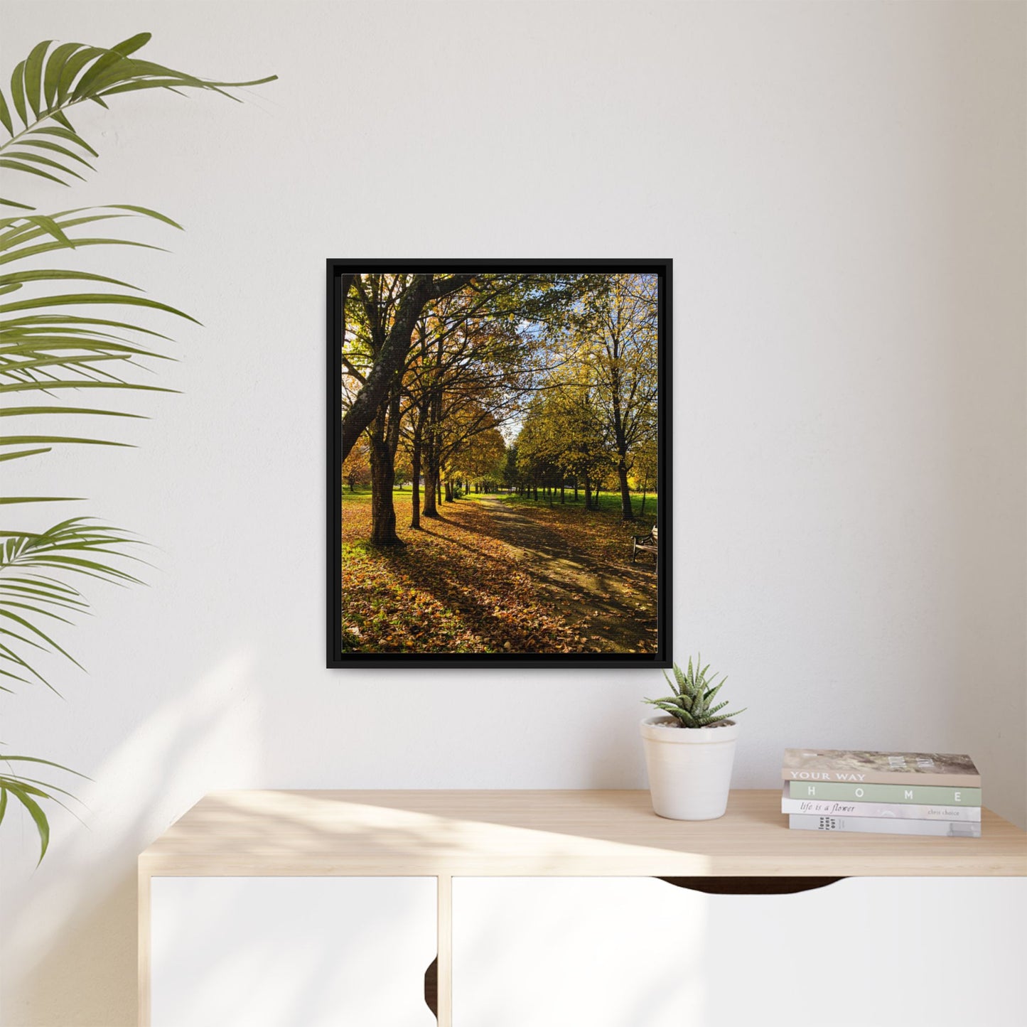 Listowel town Park Autumn Matte Canvas, Framed (Multi-color)