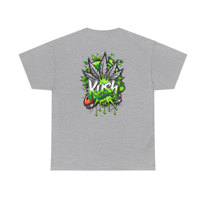 Kush Graffiti T-Shirt — Green Cannabis Leaf Street Art Tee