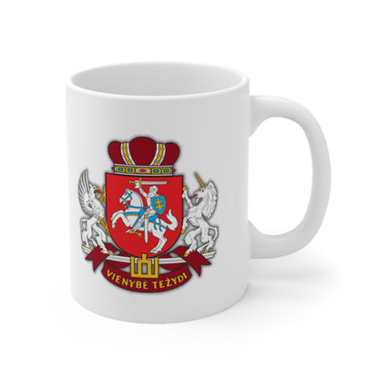 Lithuania Herb Crest Ceramic Coffee Cups - 11oz & 15oz, Perfect for Gifts & Home Decor