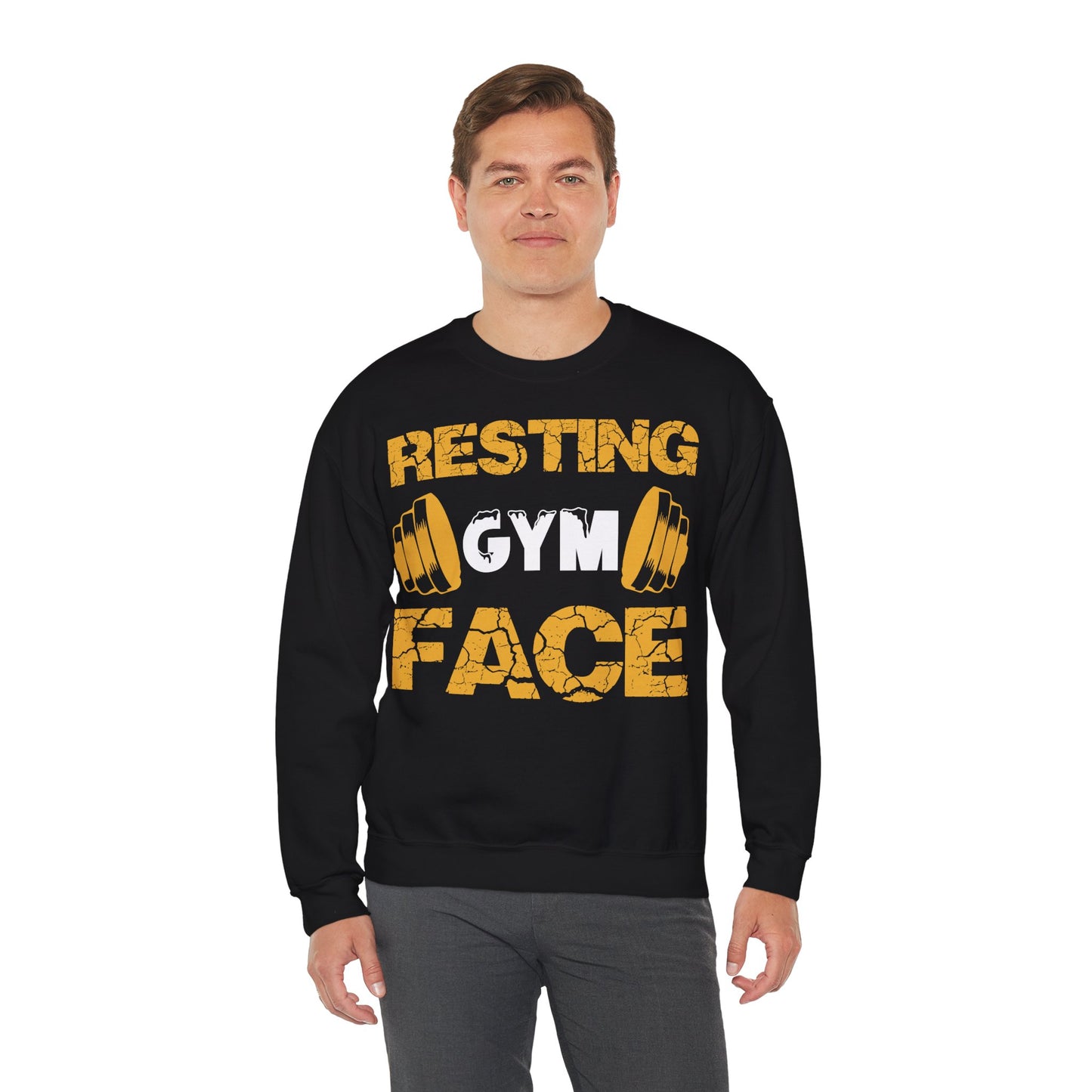 Resting Gym Face Sweatshirt - Unisex Heavy Blend™ Crewneck for Fitness Enthusiasts