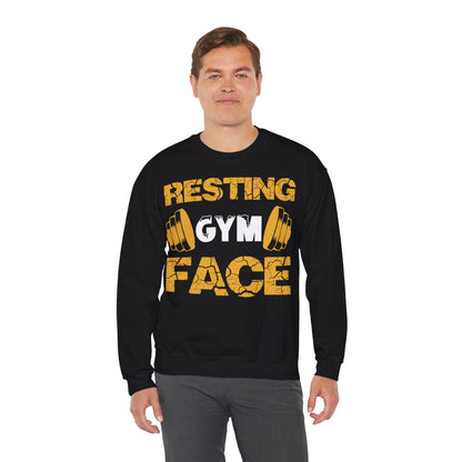 Resting Gym Face Sweatshirt - Unisex Heavy Blend™ Crewneck for Fitness Enthusiasts