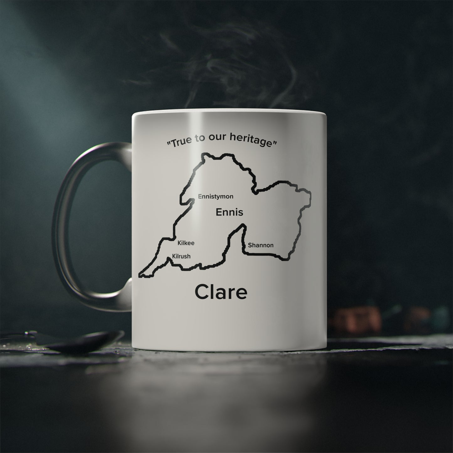 Clare Magic Mug: Color - Changing Coffee Cup with Artistic Map Design
