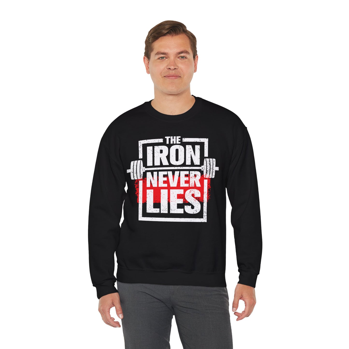 Iron Never Lies Unisex Heavy Blend™ Crewneck Sweatshirt - Motivational Fitness Sweatshirt