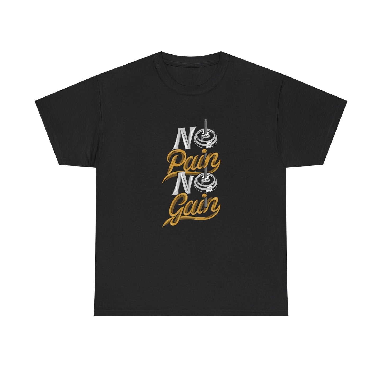 Motivational Workout Tee - 'No Pain No Gain' Unisex Heavy Cotton T-Shirt