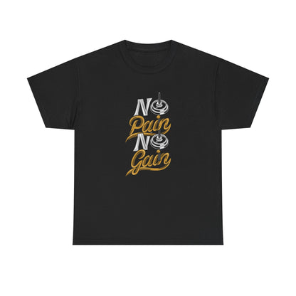 Motivational Workout Tee - 'No Pain No Gain' Unisex Heavy Cotton T-Shirt