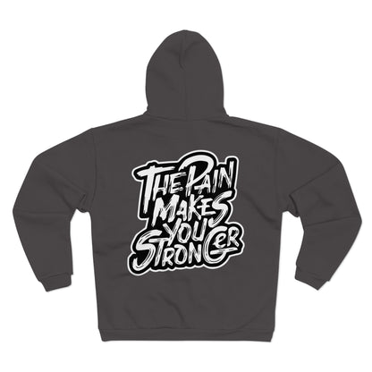 Unisex Hooded Zip Sweatshirt "The Rain Makes You Stronger" Inspirational Graphic Hoodies