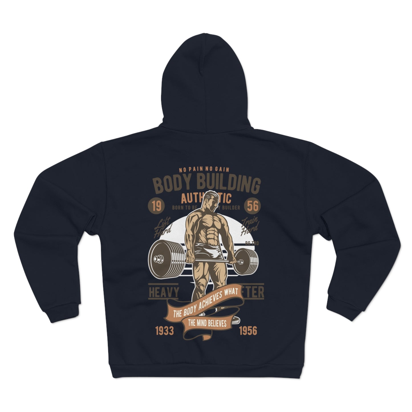 Vintage Bodybuilding Unisex Hooded Zip Sweatshirt