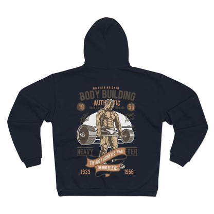 Vintage Bodybuilding Unisex Hooded Zip Sweatshirt