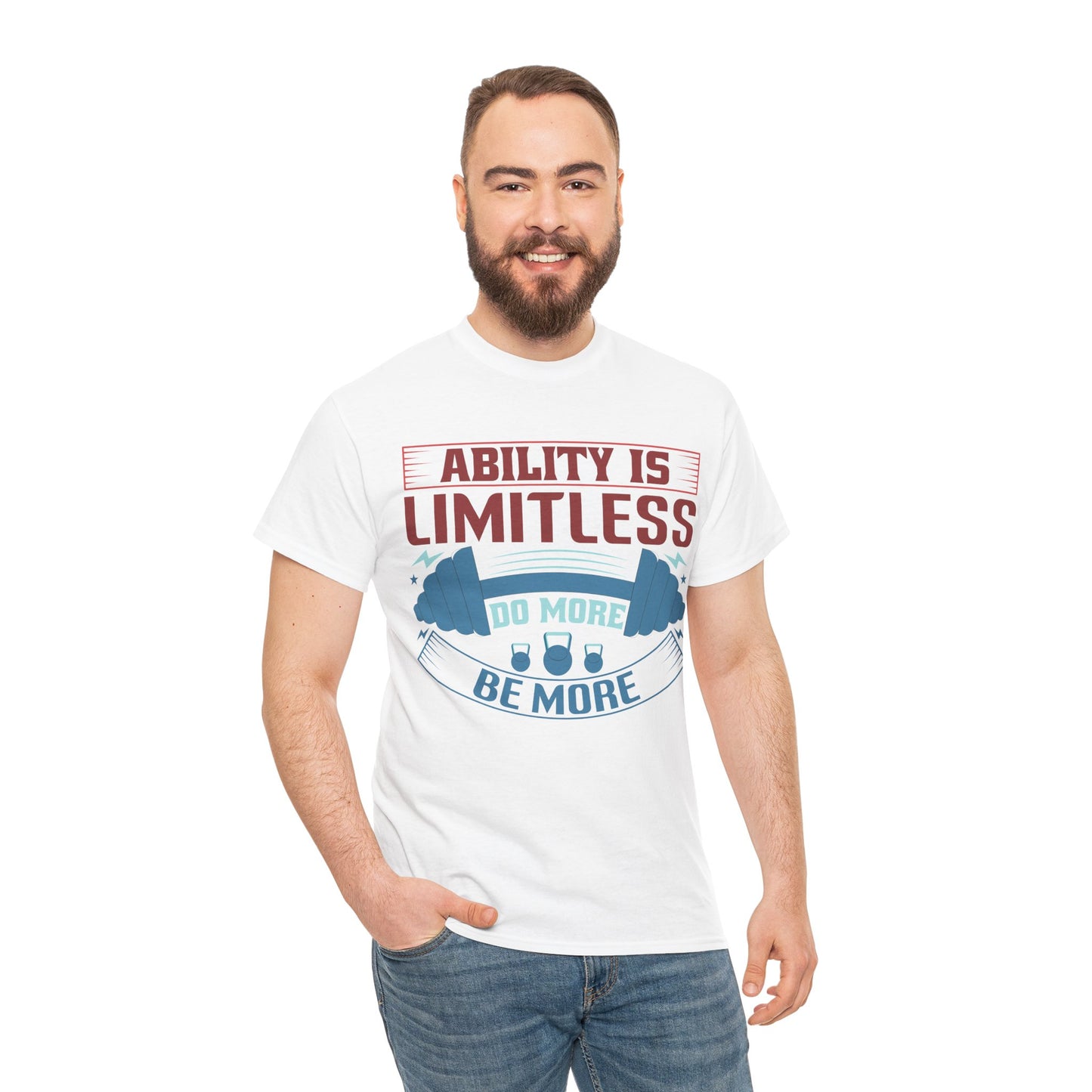 Limitless Ability Unisex Heavy Cotton Tee - Motivational Fitness Shirt