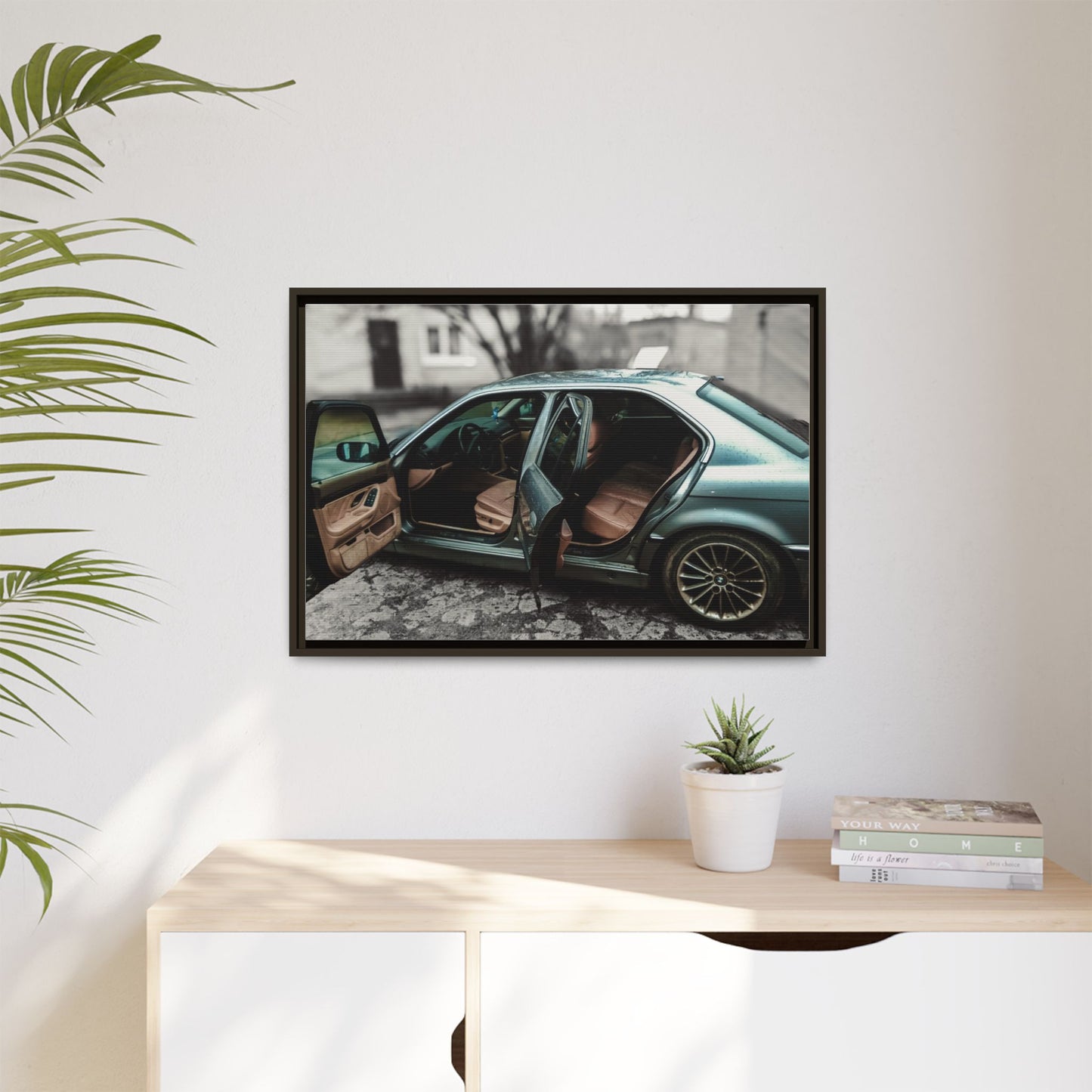 BMW 7 Matte Canvas, Framed (Multi-color)