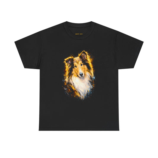 Collie Portrait T‑Shirt — Realistic Sheltie Dog Graphic Tee
