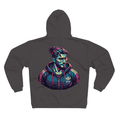 Retro Style Graphic Unisex Hooded Zip Sweatshirt- Perfect for Casual Wear