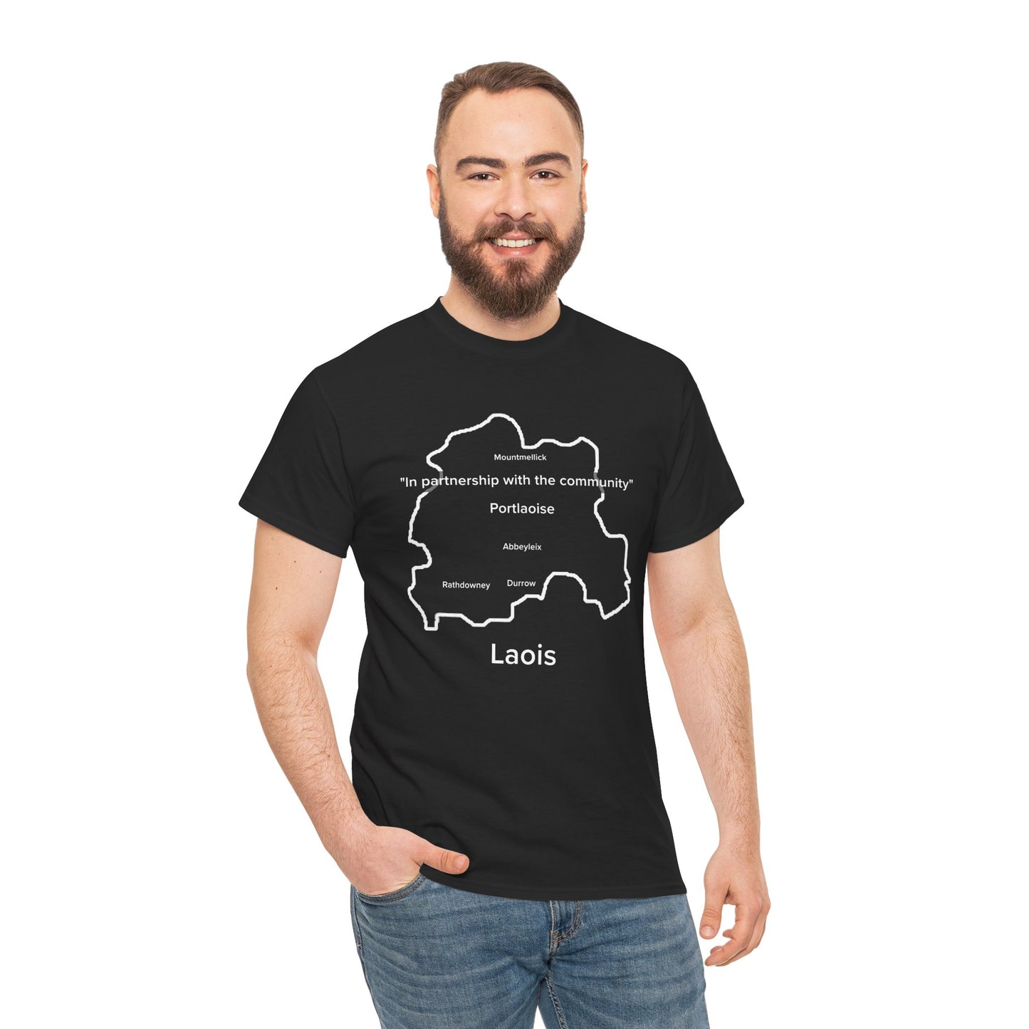 Laois Unisex Heavy Cotton Tee Black Edition