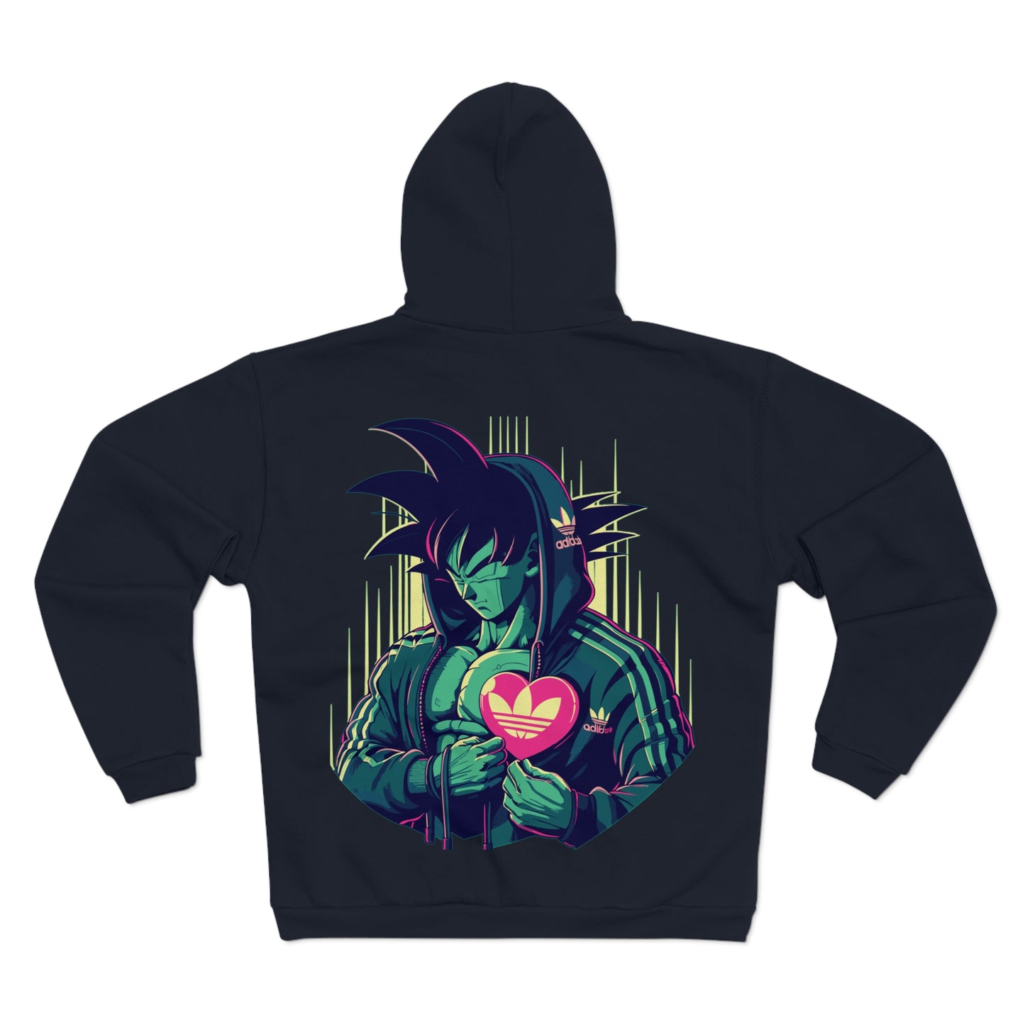 Goku Adidas Heart Unisex Hooded Zip Sweatshirt