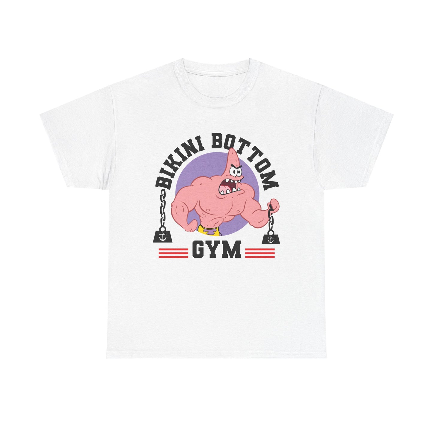 Bikini Bottom Gym Patrick White Unisex Heavy Cotton Tee