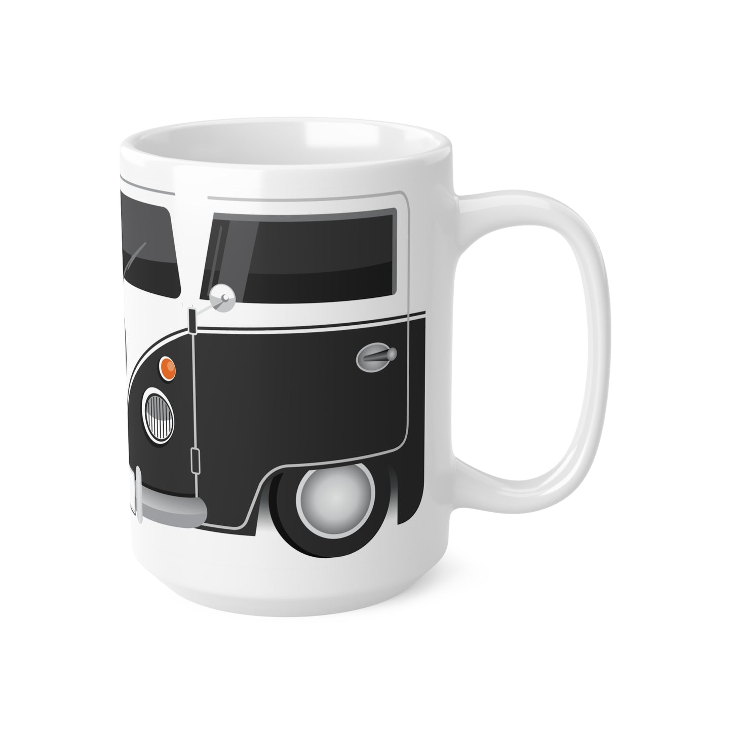 Vintage VW Bus Ceramic Coffee Mug - 11oz & 15oz - Perfect for Auto Enthusiasts Black