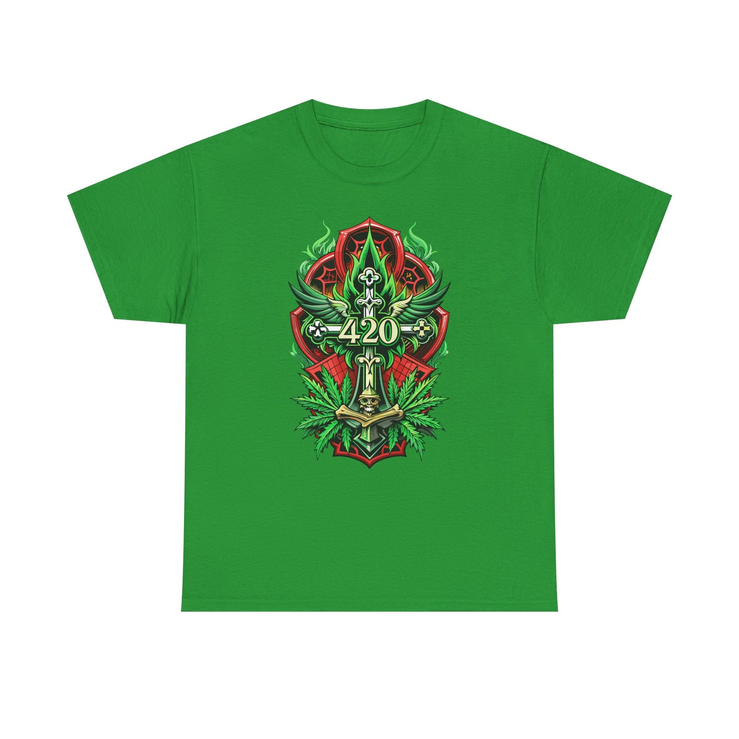 420 Cannabis Shield T-Shirt – Marijuana Leaf Stoner Graphic Tee