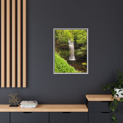 Glacer Waterfall Matte Canvas, Framed (Multi-color)