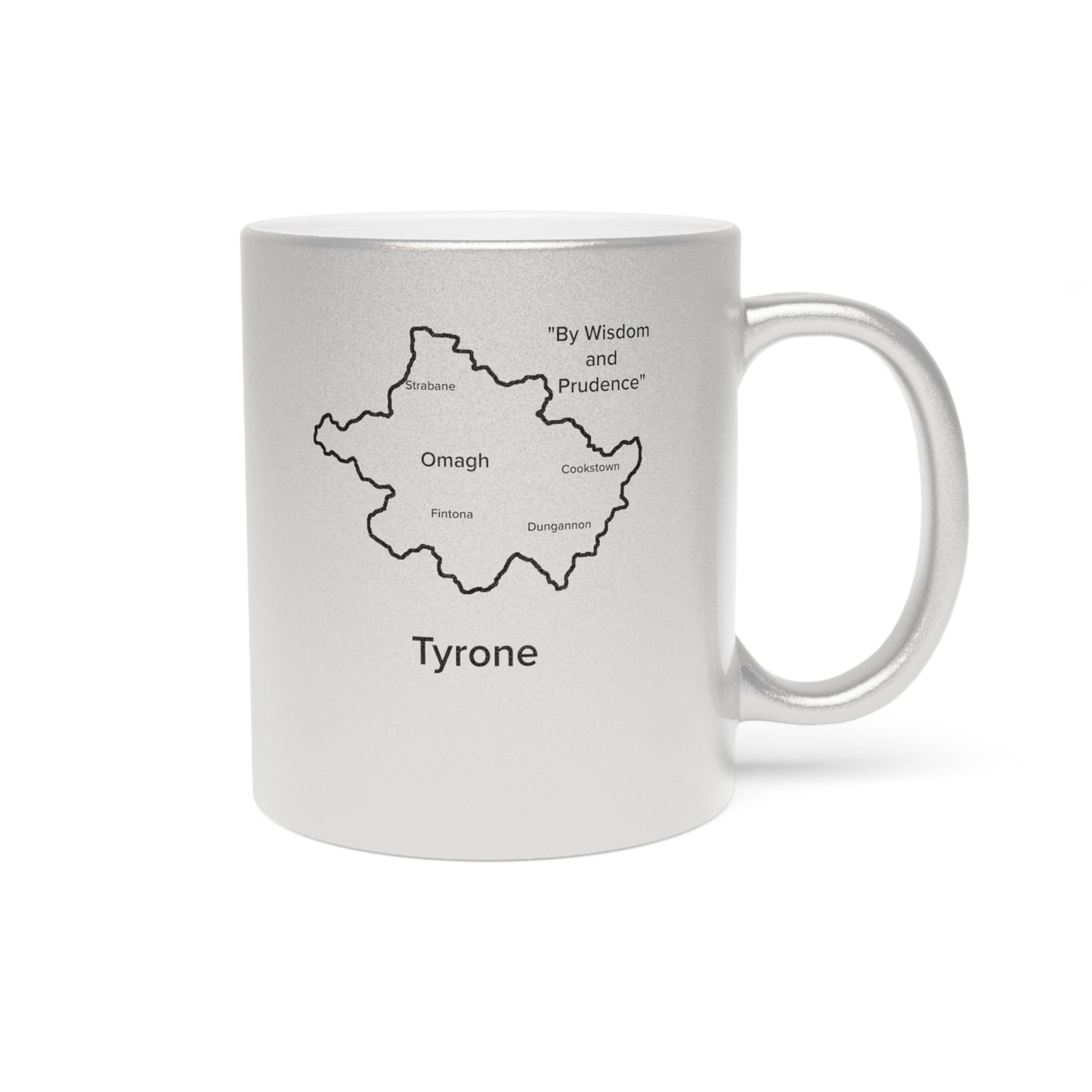 Tyrone County Metallic Colour Mug - Silver/Gold - Perfect Gift for Coffee Lovers