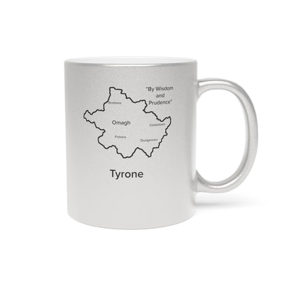 Tyrone County Metallic Colour Mug - Silver/Gold - Perfect Gift for Coffee Lovers