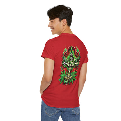 420 Cannabis Shield T-Shirt – Marijuana Leaf Stoner Graphic Tee