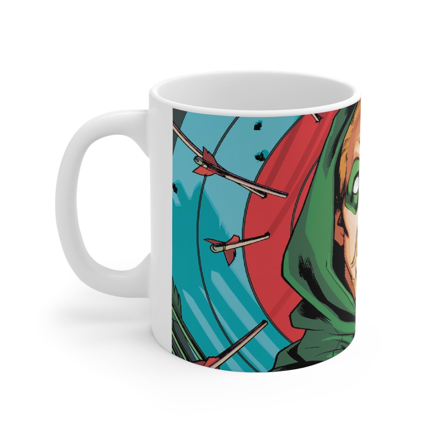 Green Archer Ceramic Coffee Cup - Heroic Design for Comic Fans
