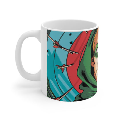 Green Archer Ceramic Coffee Cup - Heroic Design for Comic Fans