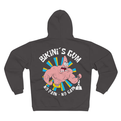 Unisex Hooded Zip Sweatshirt - Bikini's Gym "No Pain - No Gain"