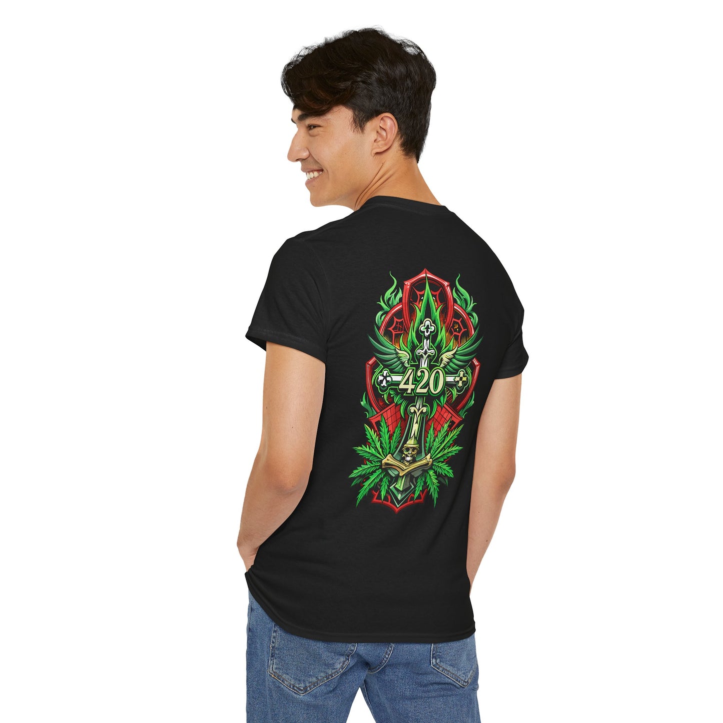 420 Cannabis Shield T-Shirt – Marijuana Leaf Stoner Graphic Tee