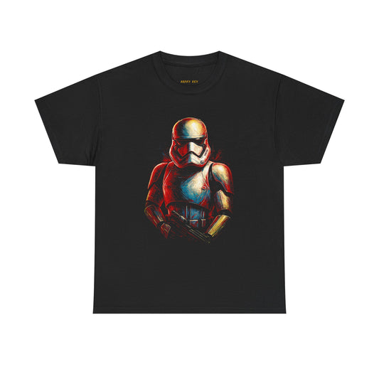Stormtrooper Graphic Tee — Retro Neon Sci‑Fi Armor T‑Shirt