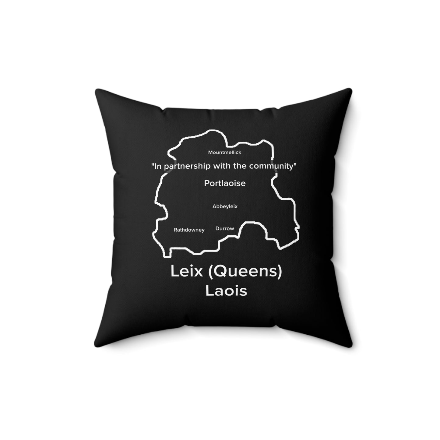 Laois Spun Polyester Square Pillow Black Edition 2 Sizes