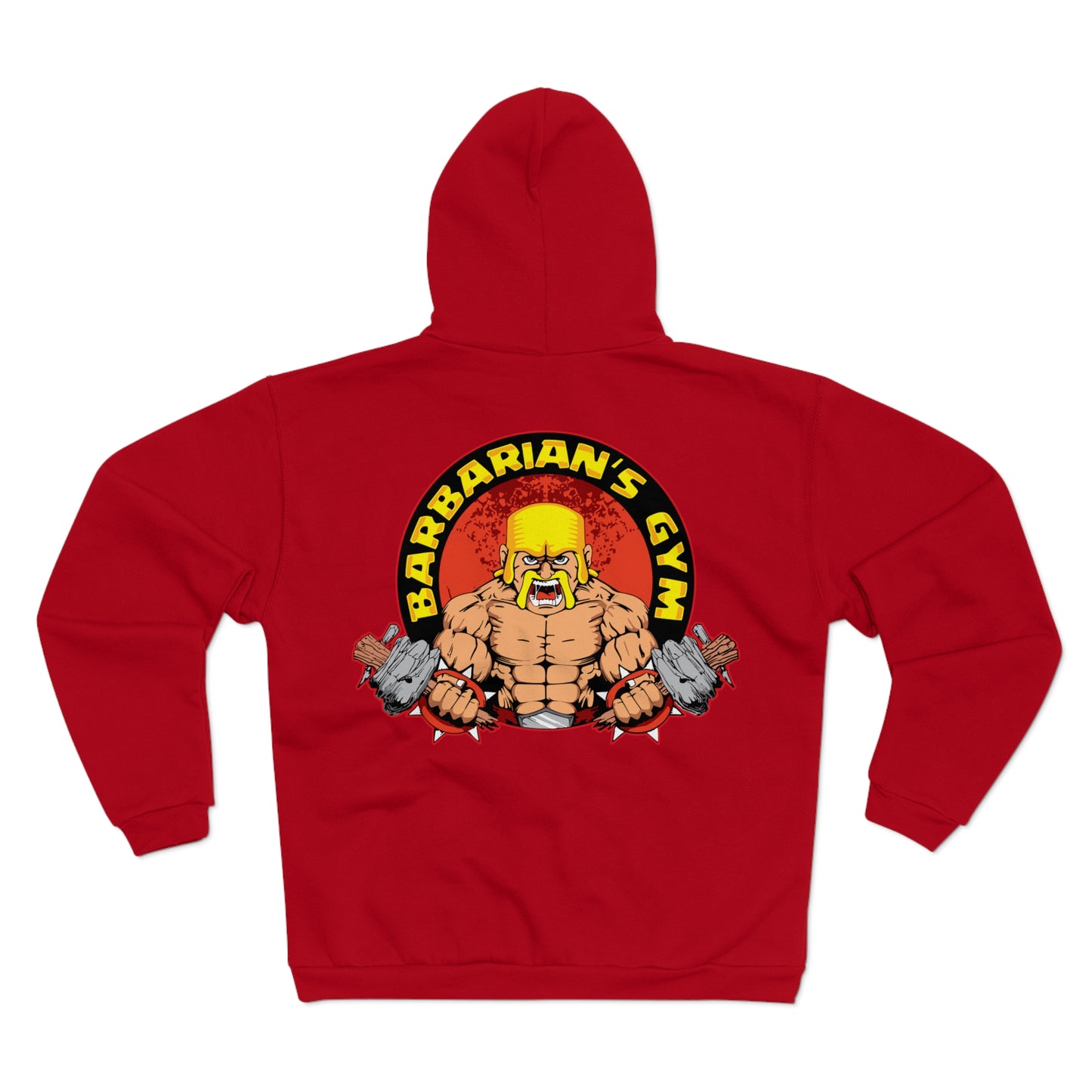 Barbarian's Gym  Unisex Hooded Zip Sweatshirt for Gym Lovers Black
