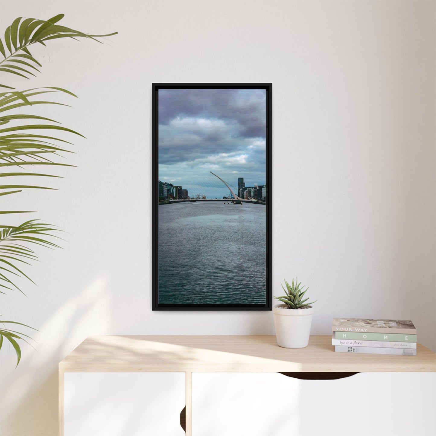 Samuel Beckett Bridge Matte Canvas, Framed (Multi-color)