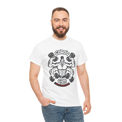 Muscle Print Unisex Heavy Cotton Tee - Gym Motivational T-Shirt White