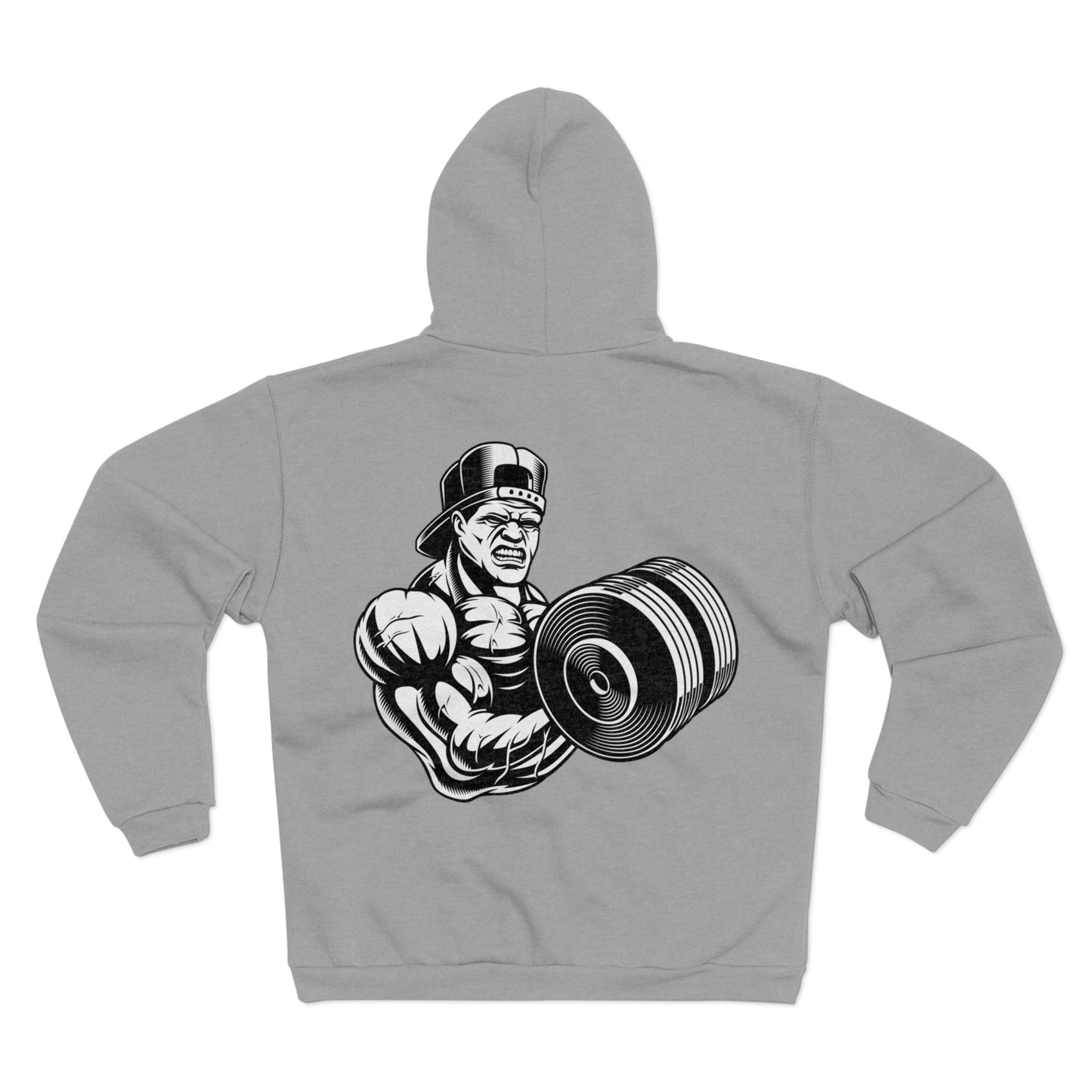Gym Motivation Unisex Hooded Zip Sweatshirt- Weightlifting Graphic Hoodie