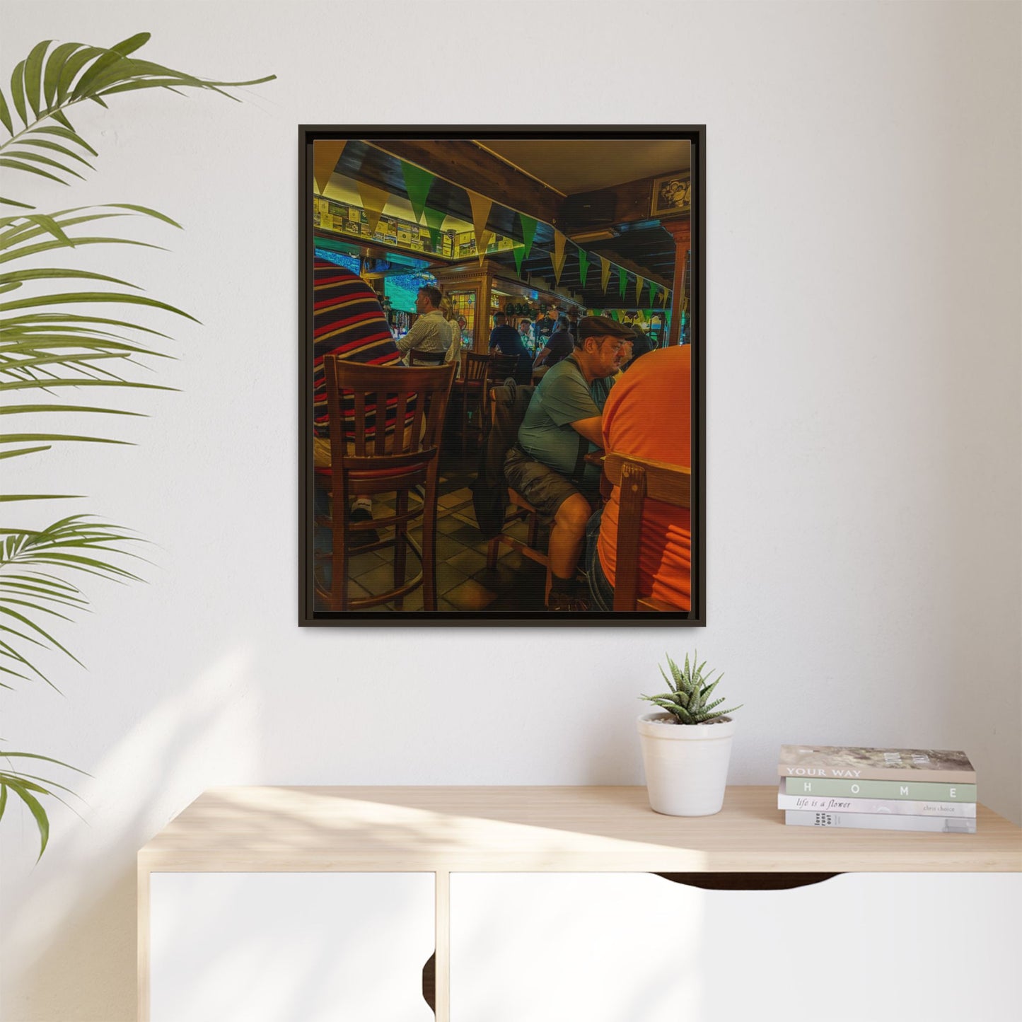 Irish Pub Matte Canvas, Framed (Multi-color)