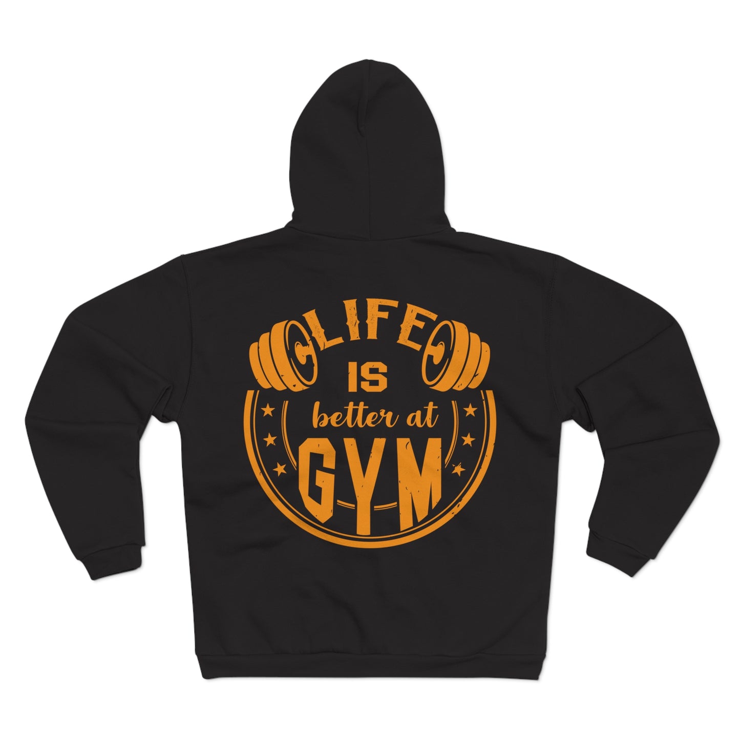 Life is Better at Gym Unisex Hooded Zip Sweatshirt - Motivational Fitness Apparel