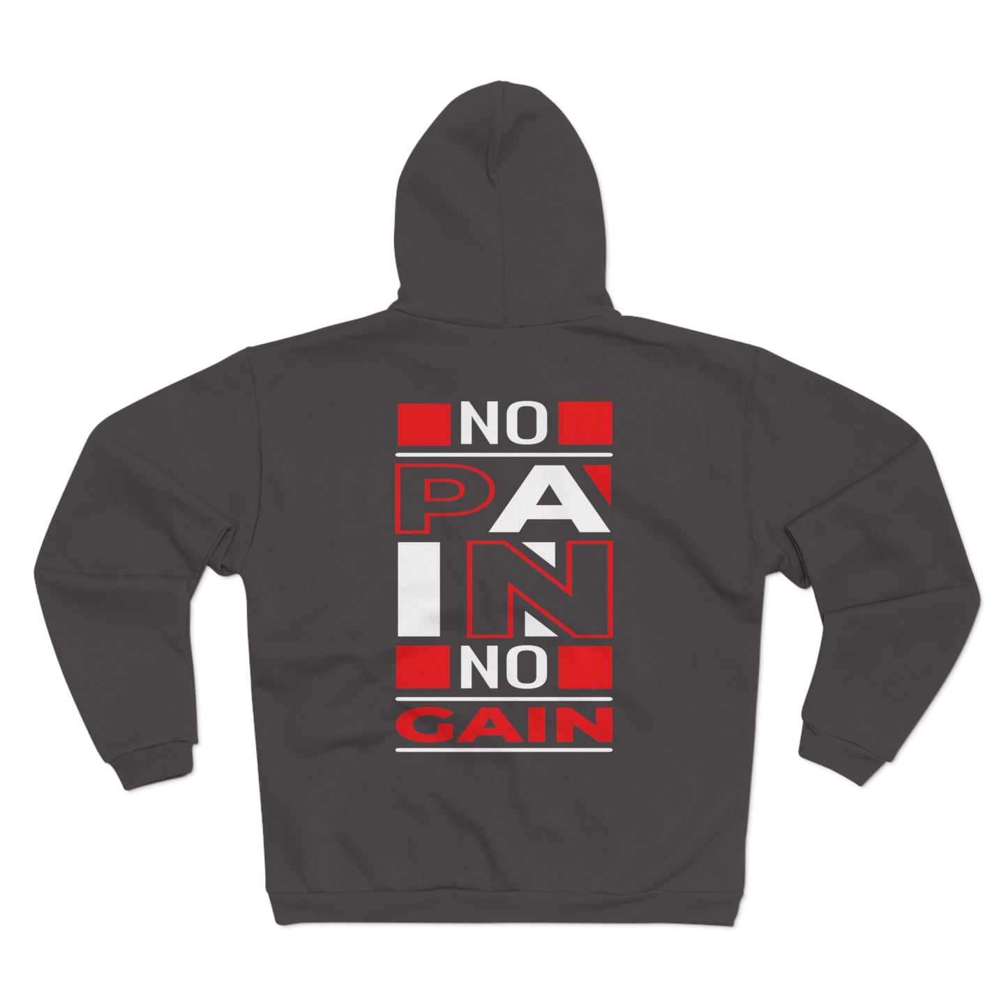 No Pain No Gain Unisex Hooded Zip Sweatshirt - Motivational Fitness Apparel