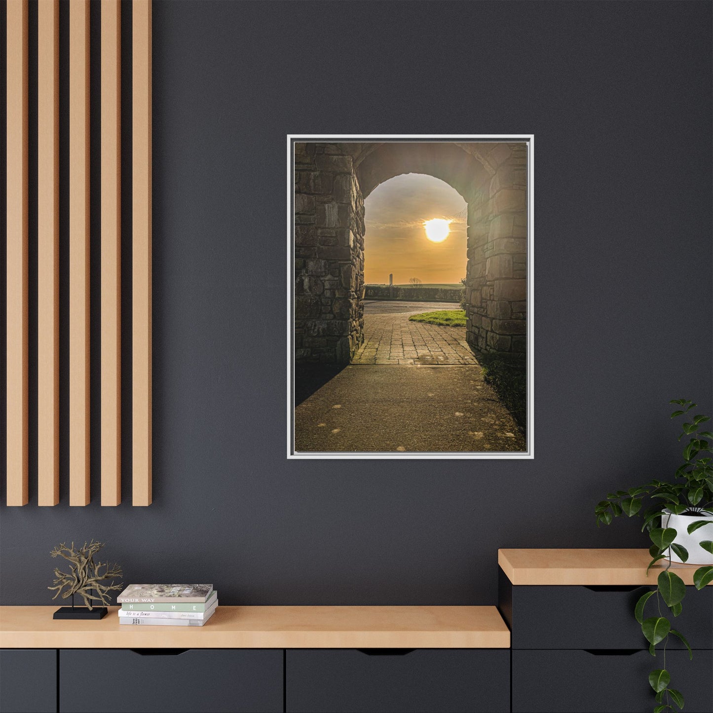 Pillars Matte Canvas, Framed (Multi-color)