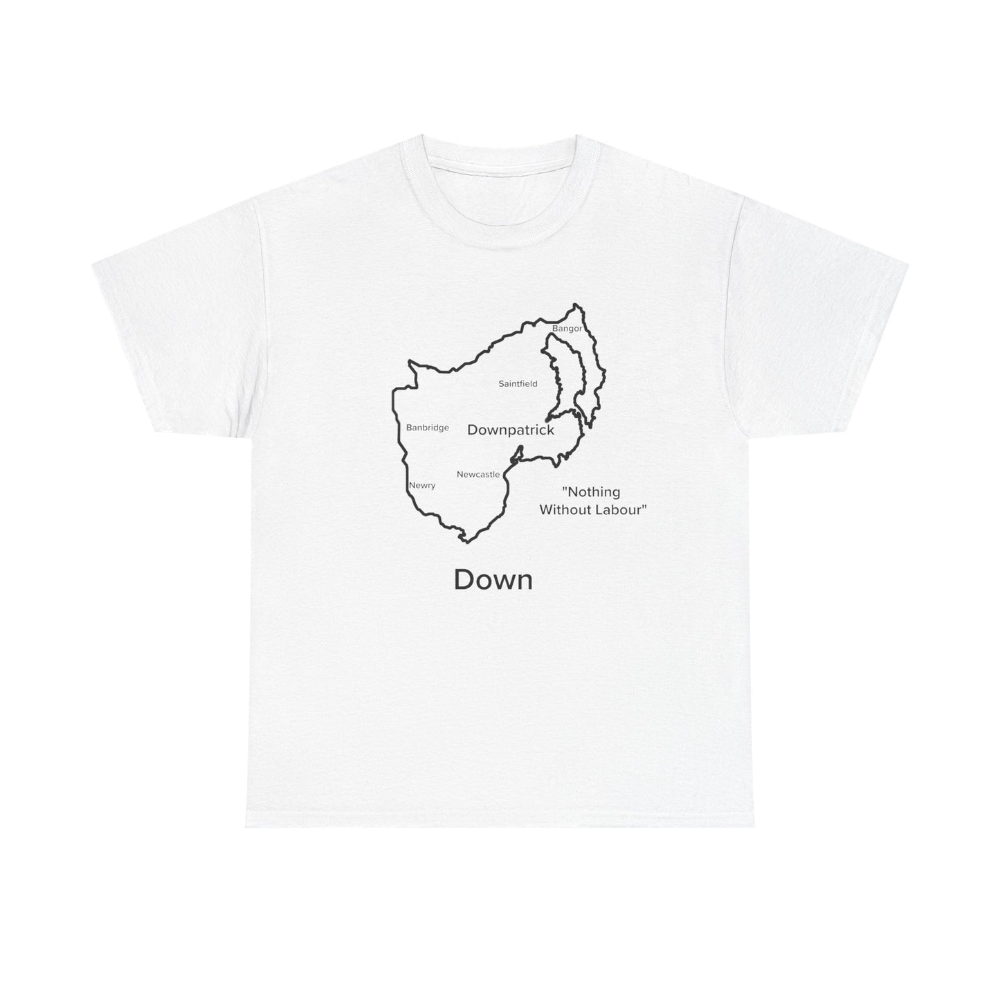 Down Unisex Heavy Cotton Tee White Edition