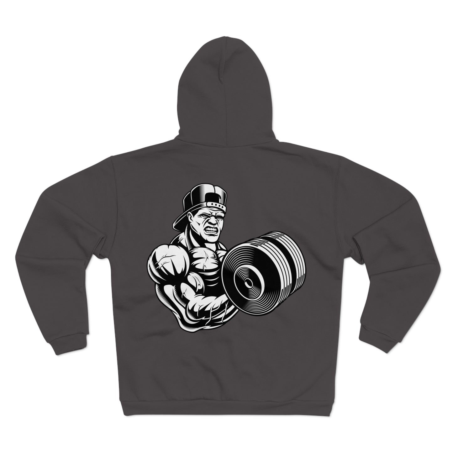 Gym Motivation Unisex Hooded Zip Sweatshirt- Weightlifting Graphic Hoodie