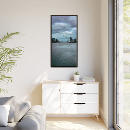 Samuel Beckett Bridge Matte Canvas, Framed (Multi-color)