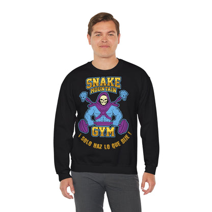 Snake Mountain Gym Crewneck Sweatshirt - Fitness & Humor Black