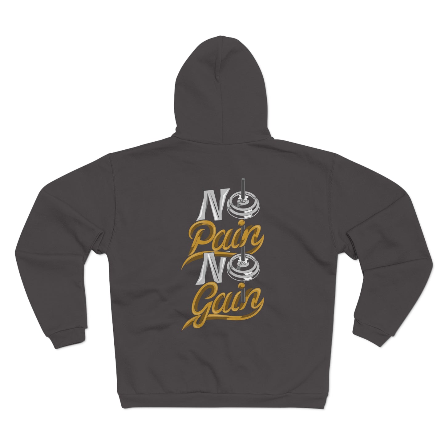 No Pain No Gain Unisex Hooded Zip Sweatshirt - Motivational Gym Wear