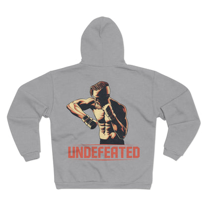 Undefeated Unisex Hooded Zip Sweatshirt - Perfect for Fighters and Casual Wear