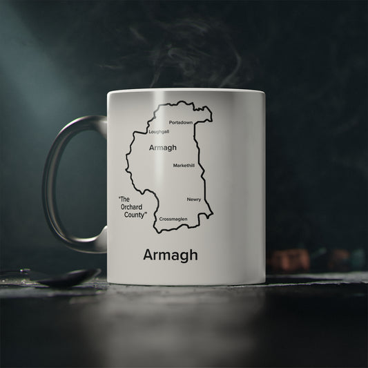 Armagh Magic Mug: Color - Changing Coffee Cup with Artistic Map Design