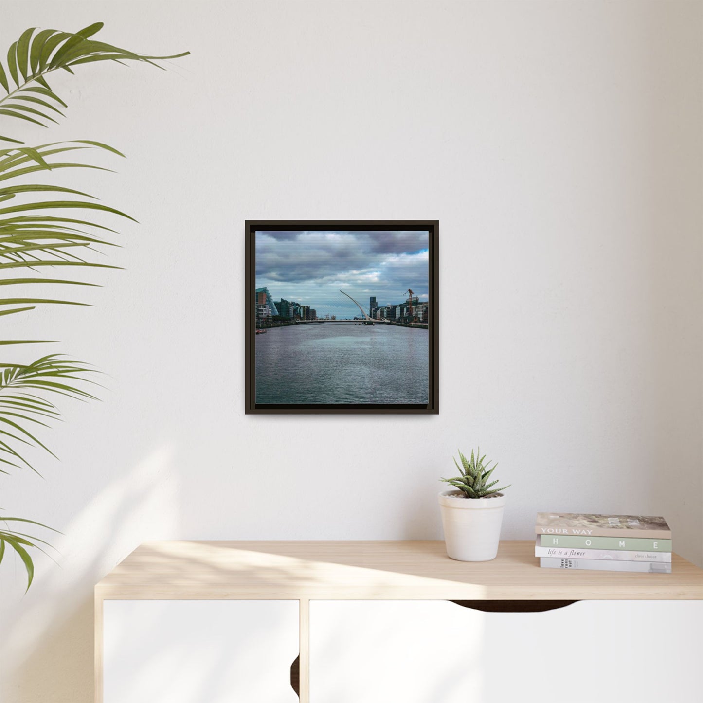 Samuel Beckett Bridge Matte Canvas, Framed (Multi-color)